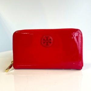 Tory Burch Red Patent Leather Wallet
